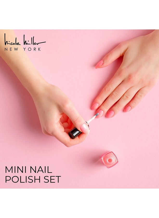 Nicole Miller Mini Nail Polish Set - Glossy, Vibrant Colors for Fingernails & Toenails, Trendy Collection