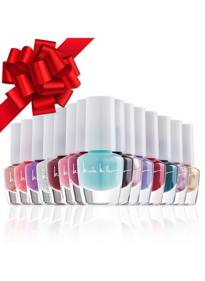 Nicole Miller Mini Nail Polish Set - Glossy, Vibrant Colors for Fingernails & Toenails, Trendy Collection