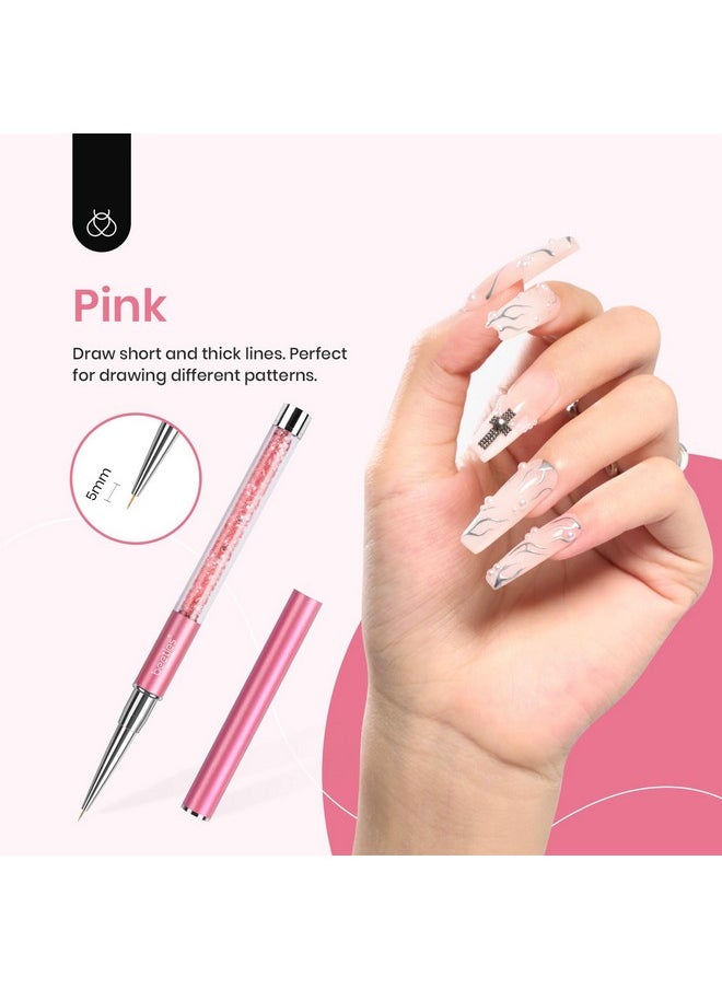 Beetles Gel Polish Nail Art Liner Brushes 5Pcs Painting Art Design Pen Set Diamond Application Rhinestone Handle Dotting Drawing Sizes 5 7 9 11 20mm Nail Art Design Gift for Women