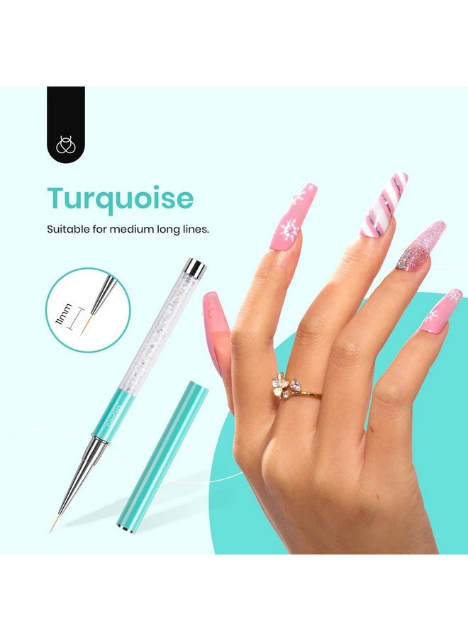 Beetles Gel Polish Nail Art Liner Brushes 5Pcs Painting Art Design Pen Set Diamond Application Rhinestone Handle Dotting Drawing Sizes 5 7 9 11 20mm Nail Art Design Gift for Women