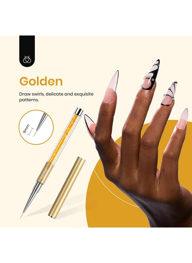 Beetles Gel Polish Nail Art Liner Brushes 5Pcs Painting Art Design Pen Set Diamond Application Rhinestone Handle Dotting Drawing Sizes 5 7 9 11 20mm Nail Art Design Gift for Women