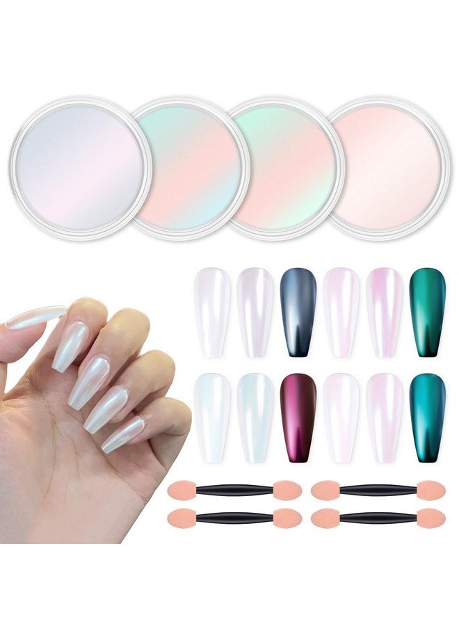 Artdone Chrome Nail Powder Metallic Mirror Glitter Effect Pigment Iridescent Aurora Mermaid Pearl Dust Kit for Gel Polish Nail Art Decoration, Resin Craft Arylic Powder
