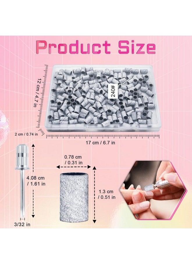 200Pcs Nails Sanding Band, 180 Grit Zebra Sanding Band for Nail Drill Fine Grit Sanding Bands with 3/32” Nail Sanding Bit for Natural, Gel Nail, Sand Band 180 Grit Set for Manicure & Pedicure