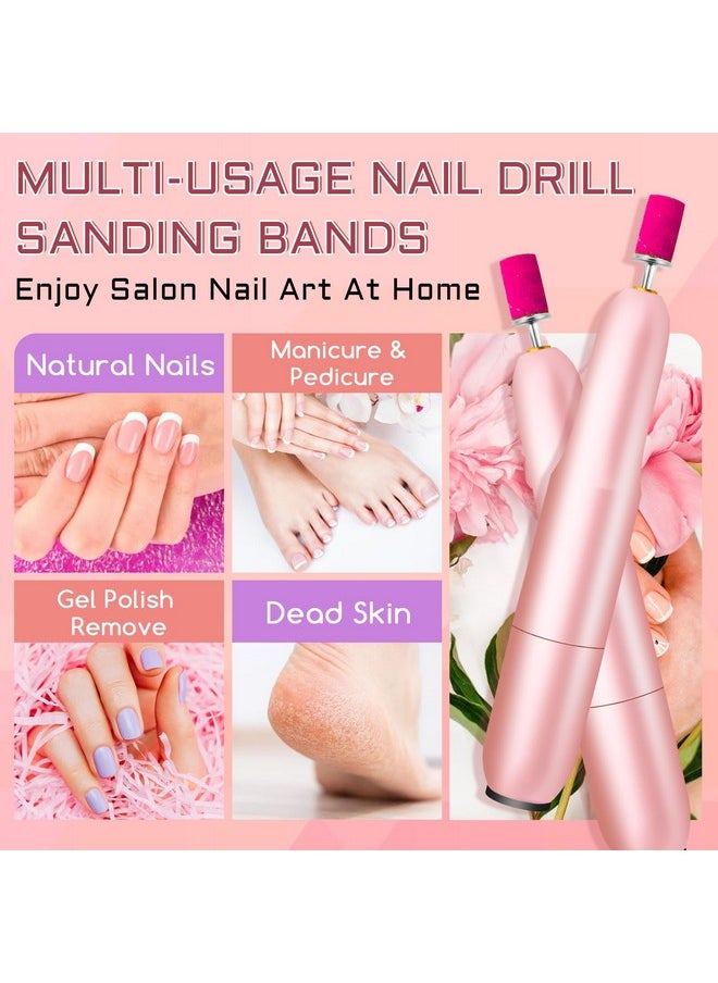 200Pcs Nails Sanding Band, 180 Grit Zebra Sanding Band for Nail Drill Fine Grit Sanding Bands with 3/32” Nail Sanding Bit for Natural, Gel Nail, Sand Band 180 Grit Set for Manicure & Pedicure