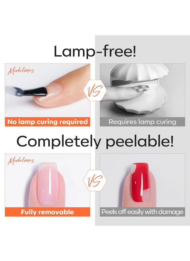 modelones Non-U V Peel off Gel Base Coat, Quick Dry Peelable Base Coat for Gel Nail Polish Easy Removal Gel Foundation for Beginner Practice Nail Protection without Damage Thin Weak Nails