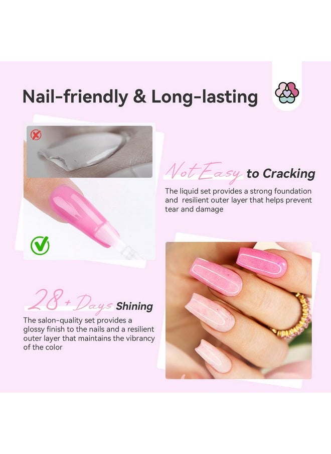 SAVILAND Dip Powder Liquid Set: 4 Pcs Nail Dip Liquid Set with Dip Powder Base Activator Top Coat and Brush Saver 15 ml/0.5 Fl.oz Dipping Nail Liquid Set for Dip Powder Nail Kit Home DIY Salon Art