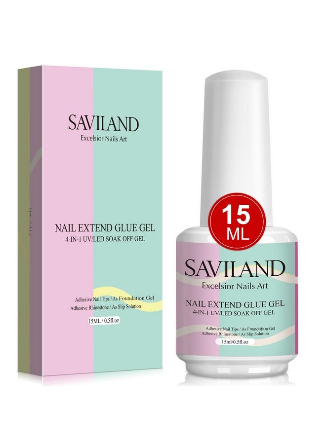 SAVILAND Gel X Nail Glue: 15 ML Gel Nail Glue U V Nail Glue Gel X Glue Super Strong Nail Glue for Press Ons, Extend Gel for Gel X Nails Long Lasting Nail Tips Nail Art Tool Gel X Lamp Needed