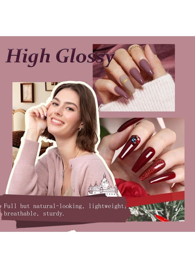 170Pcs Dip Powder Nail Kit, AZUREBEAUTY 36 Colors Brown Purple Christmas New Year Winter Dip Nail Powder Starter Set with Essential Liquid and Removal Accessories Set for French Nail Manicure Salon