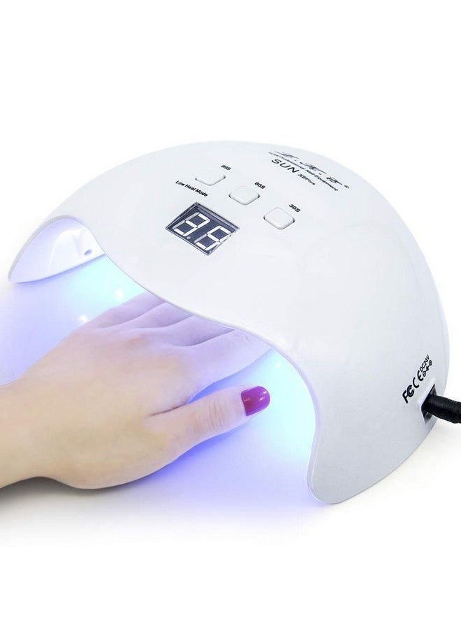 Gel UV LED Nail Polish Lamp, LKE Nail Dryer 40W LED Light with 3 Timers Professional for Nail Art Tools Accessories White