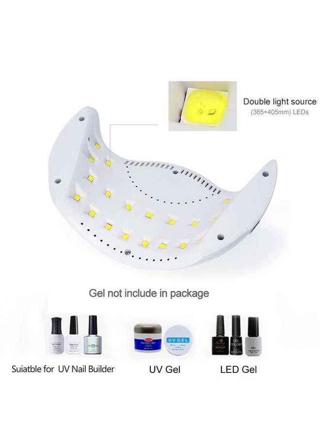 Gel UV LED Nail Polish Lamp, LKE Nail Dryer 40W LED Light with 3 Timers Professional for Nail Art Tools Accessories White