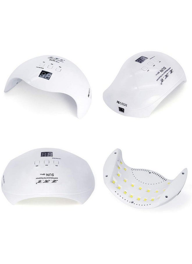 Gel UV LED Nail Polish Lamp, LKE Nail Dryer 40W LED Light with 3 Timers Professional for Nail Art Tools Accessories White
