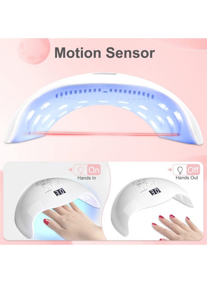 Gel UV LED Nail Polish Lamp, LKE Nail Dryer 40W LED Light with 3 Timers Professional for Nail Art Tools Accessories White