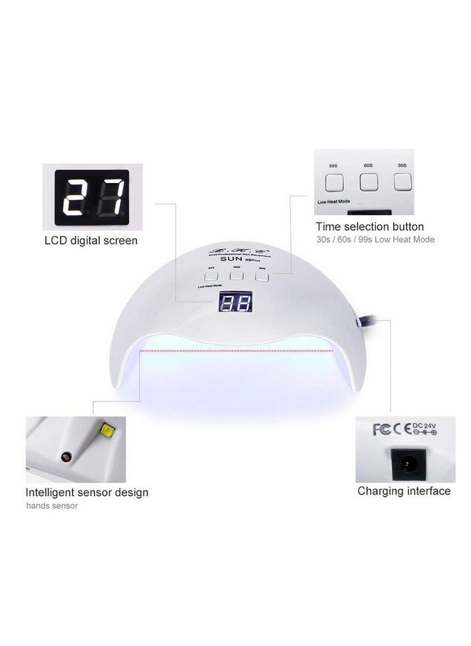 Gel UV LED Nail Polish Lamp, LKE Nail Dryer 40W LED Light with 3 Timers Professional for Nail Art Tools Accessories White