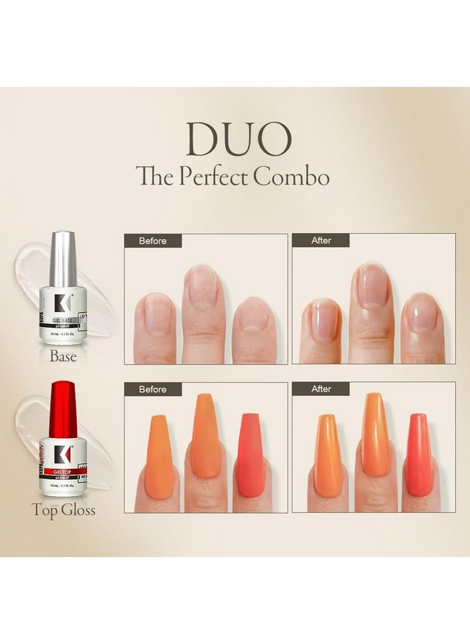 KUPA GelFinity - Soak Off Gel - Base & Top Coat Glossy Finish (No-Wipe) 0.5 Fl Oz
