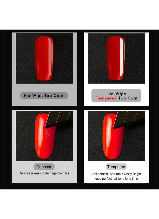 VENALISA 12ML No Wipe Tempered Top Coat, Scratch Resistant Long Lasting High Gloss Soak Off Clear Gel Nail Polish Top Coat 0.43 OZ