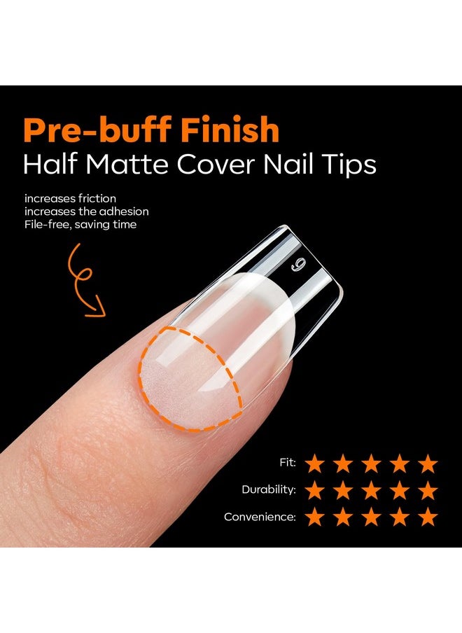 modelones Short Square Nail Tips, Pre-shaped Gel x Nail Tips Full Cover Fake Nails Acrylic Nail Tips Nail Extension Press on Nails Gel x Nail Kit 216PCS 12Sizes