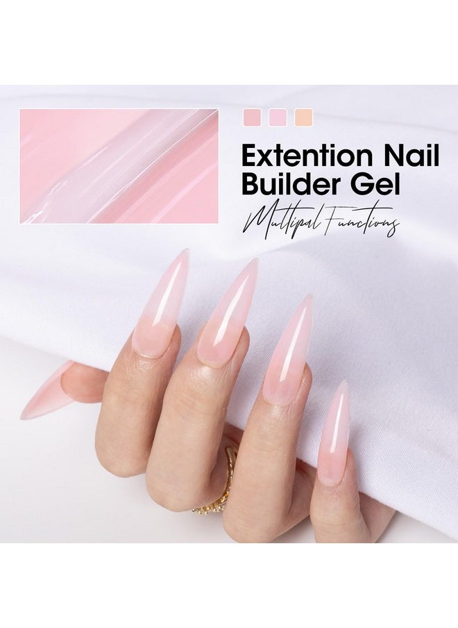 Gellen Builder Gel Kit - Nail Extension Gel Nude Pinks White Light Orange Builder Nail Gel Kit 4 Colors Hard Nail Gel Builder 15ml