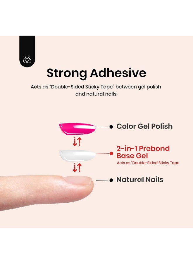 beetles Gel Polish Gel Base Coat, 15ml No Wipe Prebond Base Gel Nail Polish Long Lasting Soak Off U V Nail Lamp Base Coat Upgraded Formula for Salon DIY Nail Art Design Manicure Valentines Day Gifts