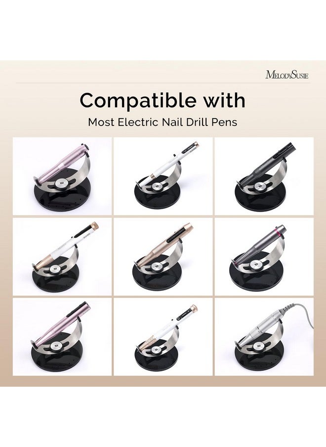MelodySusie Nail Drill Pen & Bits Holder,10 Holes Acrylic Nail Bits Stand, Professional Nail Drill Organizer Compatible with Most Nail Drill Pens Available on the Market(Not Including Efile & Bits)