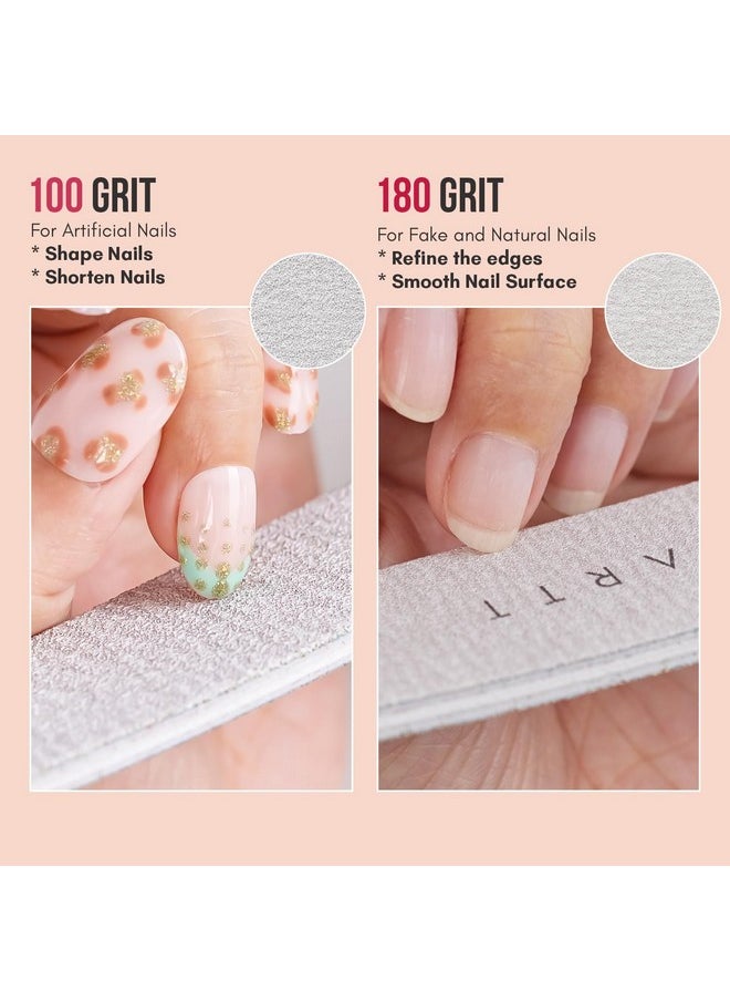 Makartt Nail File: 100/180 Grit Emery Boards for Nails, 10 Pcs Zebra Doubled Sides Washable Coarse Nail Files for Acrylic and Extension Nail Removal Nail Care Manicure Kit Salon Home Use