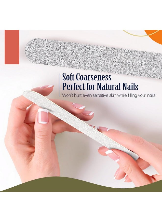 Maryton 50Pcs Disposable Nail File, 5 Inch Thin Emery Boards 180/180 Grit Nail Files for Natural Nails, Professional Pedicure Manicure Tools Set