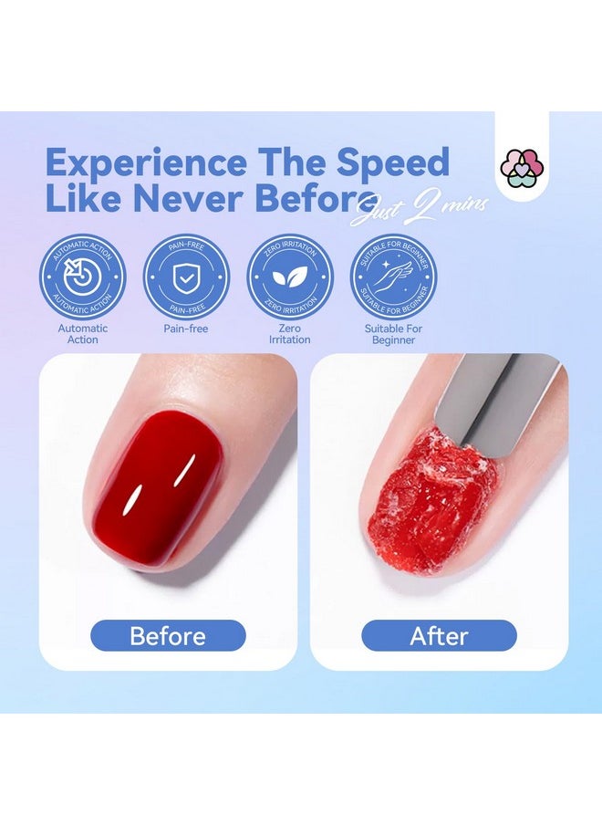SAVILAND 2 Minutes Quick & Easy Gel Nail Polish Remover Kit: 2 PCS Soak-off Gel Polish Remover Rich in Castor Oil & Vitamin E, with Cuticle Oil Pen Nail Tools for Gel Nails Remove Home Salon Use