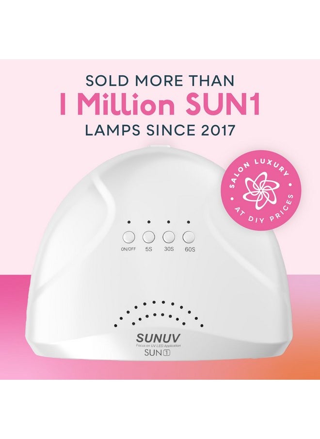 UV LED Nail Lamp, SUNUV Gel Nail Light for Nail Polish 48W UV Dryer with 3 Timers SUNone