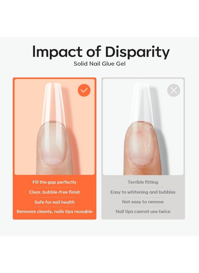 Modelones Soild Nail Glue Gel, 30g Soild Nail Glue for Press On Nails, Nail Tips and Acrylic Nails, Solid Gel Nail Glue, Long-Lasting Strong Adhesion Solid Gel Nail Art DIY Home, Need UV Light Cured