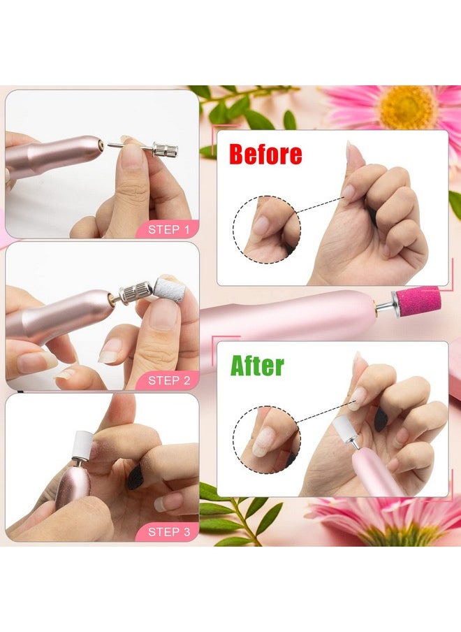 240Grit Nail Sanding Bands for Nail Drill, 100Pcs Fine Grit Nail Sanding Bands for Nail Drill with 3/32” Nail Sanding Bit for Natural Nail, Sanding Band for Nail Drill Set for Manicure & Pedicure