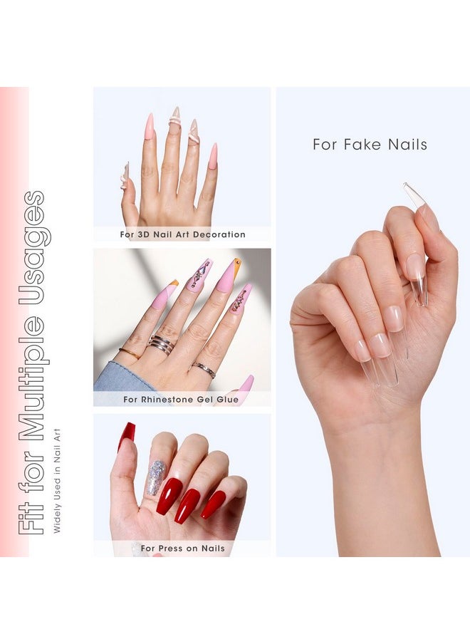 Gellen Solid Nail Glue Gel for False Nail Tips, Huge Capacity 15g Press on Nail Glue Solid Acrylic Nail Glue Gel for Salon Art DIY at Home, Need UV Light Cured