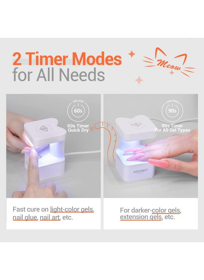 modelones Mini UV Light for Nails, UV Nail Lamp, Nail Light for Gel Nails with 2 Timers for Fast Nail Extension, LED Nail Lamp, Portable USB Nail Dryer for Travel