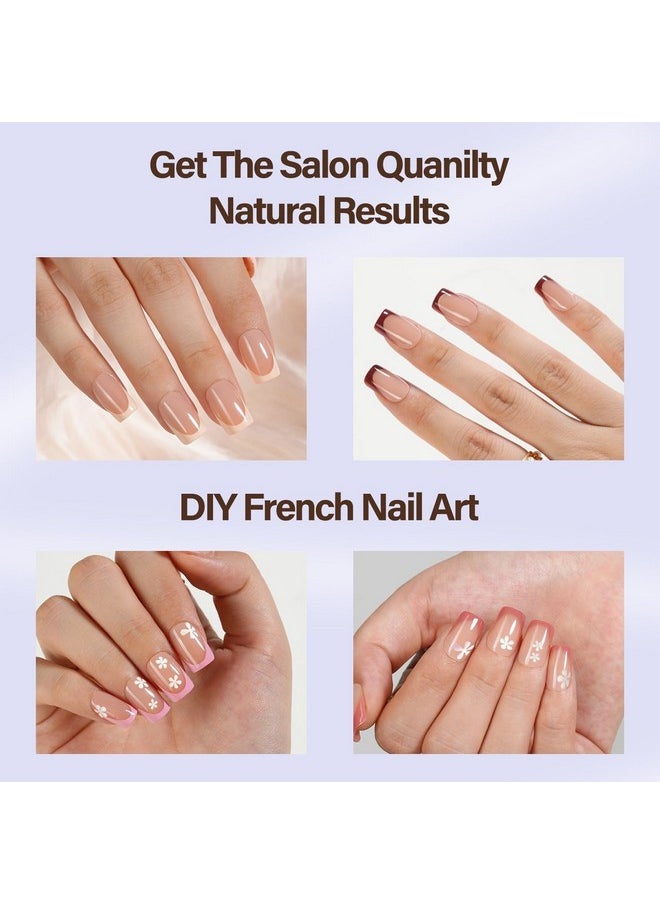 Misssix XBASICTIPS French Tip Press On Nails, 150Pcs French Gel Nail Tips Short Square, Soft Gel Pre-shaped No Need to File 3 in 1 Tips, Fake Nails for Nail Art DIY Extension Designs 15 Sizes