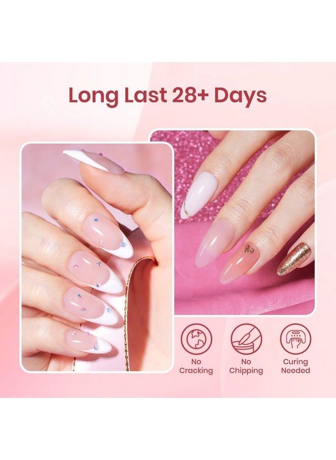 Beetles Poly Nail Gel Kit with Uv Light,6 Colors Clear Nude Brown Neutral Color Beetles Poly Gel Nail Extension Gel Set Builder Hybrid Jelly Gel with Base Top Coat Valentine's Day Gift for Women