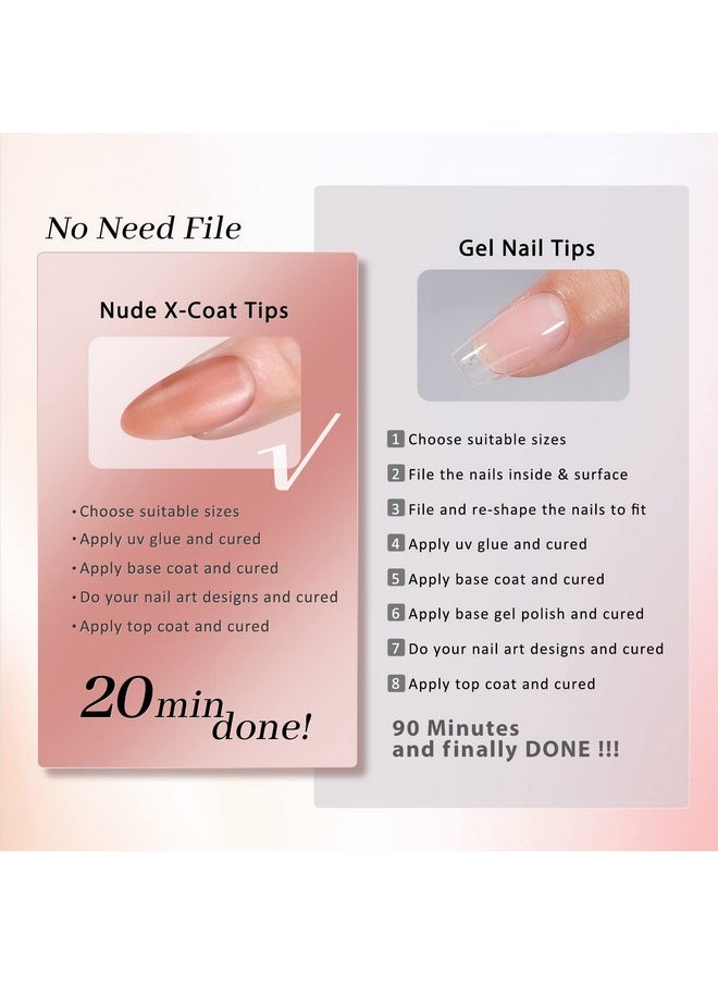 BTArtbox Almond Nail Tips - Brown Soft Gel Nail Kit with 150 pcs Medium Fake Nails, Gel Nail Glue, Top Coat, Nail Lamp, Pre-colored Press on Nails for Valentines Day Gift