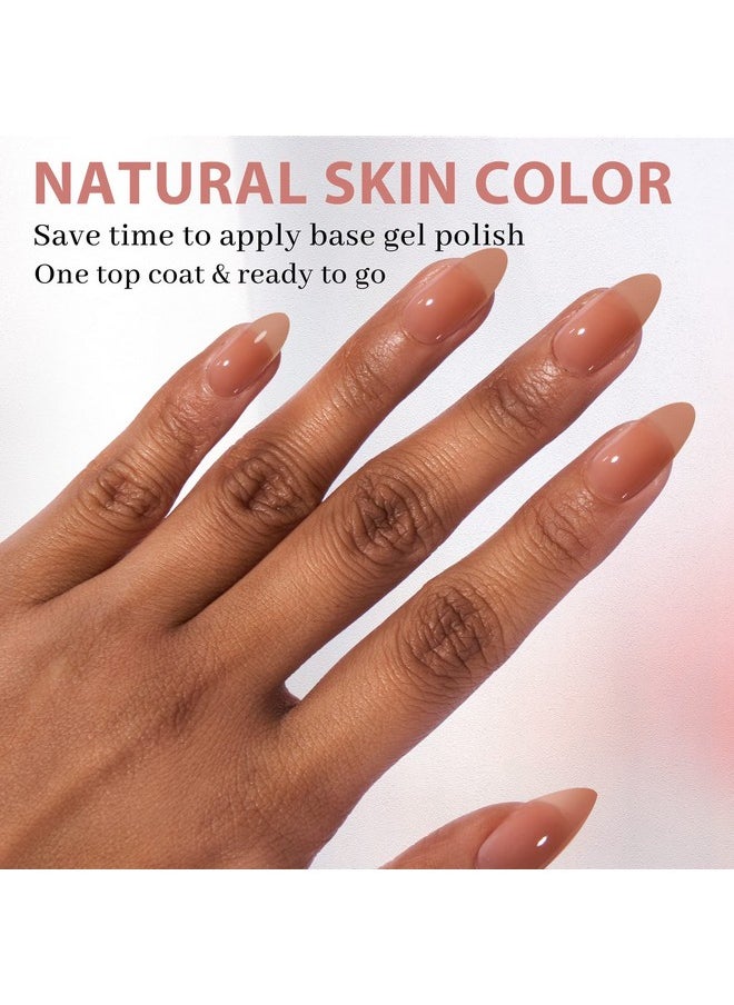 BTArtbox Almond Nail Tips - Brown Soft Gel Nail Kit with 150 pcs Medium Fake Nails, Gel Nail Glue, Top Coat, Nail Lamp, Pre-colored Press on Nails for Valentines Day Gift
