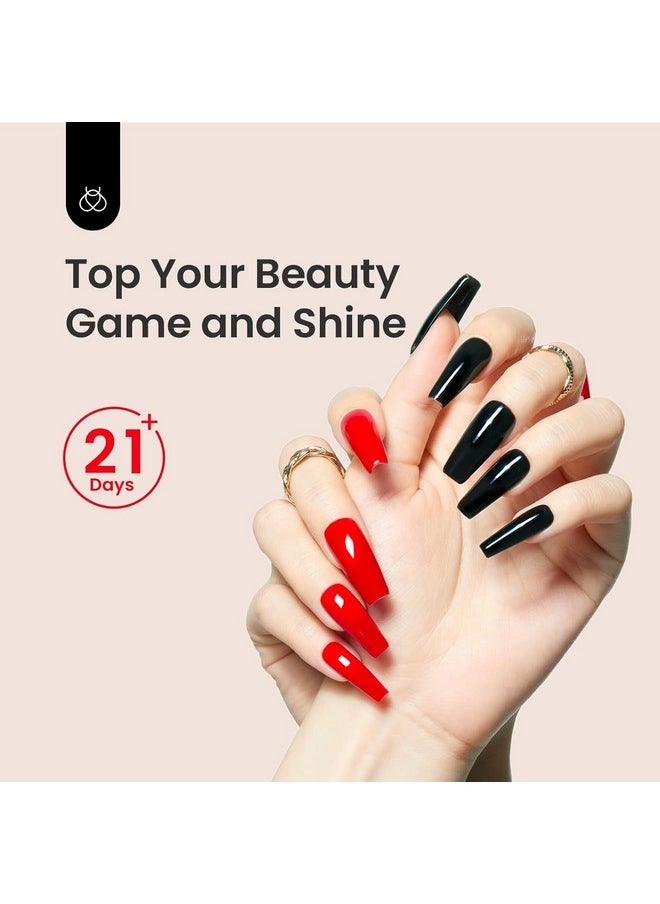 Beetles Gel Polish 2Pcs 15ml No Wipe Top Coat High Gloss Shiny Long-Lasting Clear Gel Top Coat, Soak Off Nail Lamp Nail Gel, Home DIY Professional Manicure and Nail Salon Valentines Day Gifts