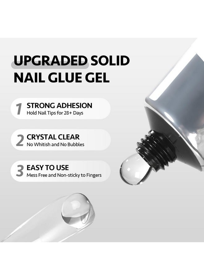 GAOY Solid Nail Glue Gel for Nail Tips, 30g Solid Nail Gel, Strong Solid Nail Glue for Press Ons, Fake Nail Tips and Acrylic Nail Tips, UV Light Cure