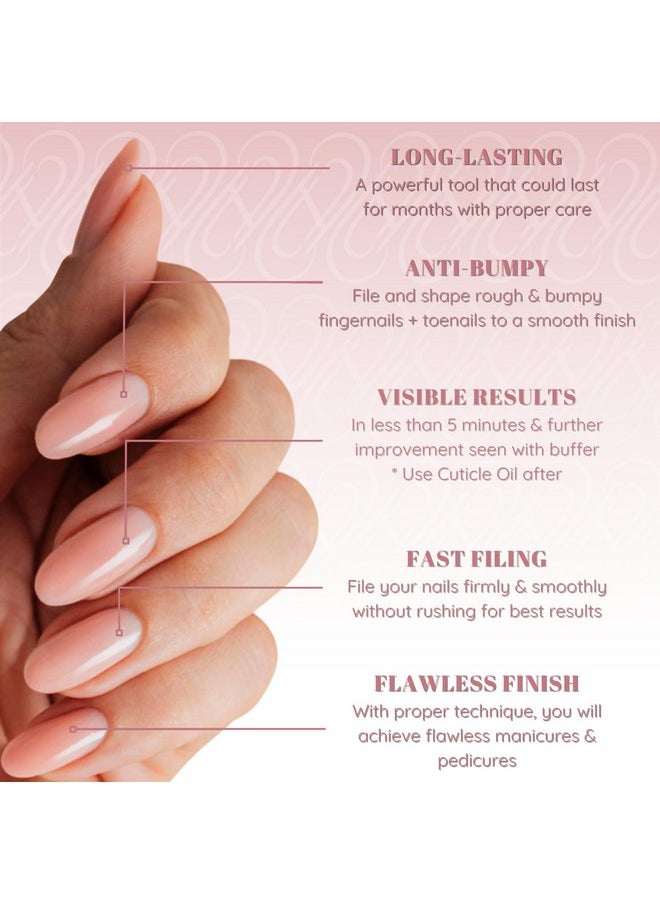 Tammy Taylor 100/180 Grit Nail Files for Acrylic Nails | Peel and Stick Disposable Zebra Coarse Nail File for Shaping Nail Art and Acrylic Nail Powder w/Professional Emery Boards for Nails | 10 Pack