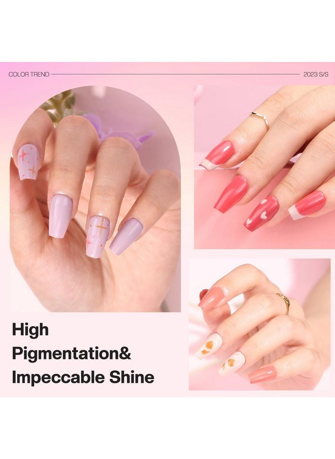 Morovan Fingernail Nail Polish Set: 15 Color Burgundy Red Fall Fingernail Polish Pink Air dry Regular Quick dry Nail Polish Pack 0.25oz Nail Polish Kit Lovers Valentine's Day Gift for Women Girl