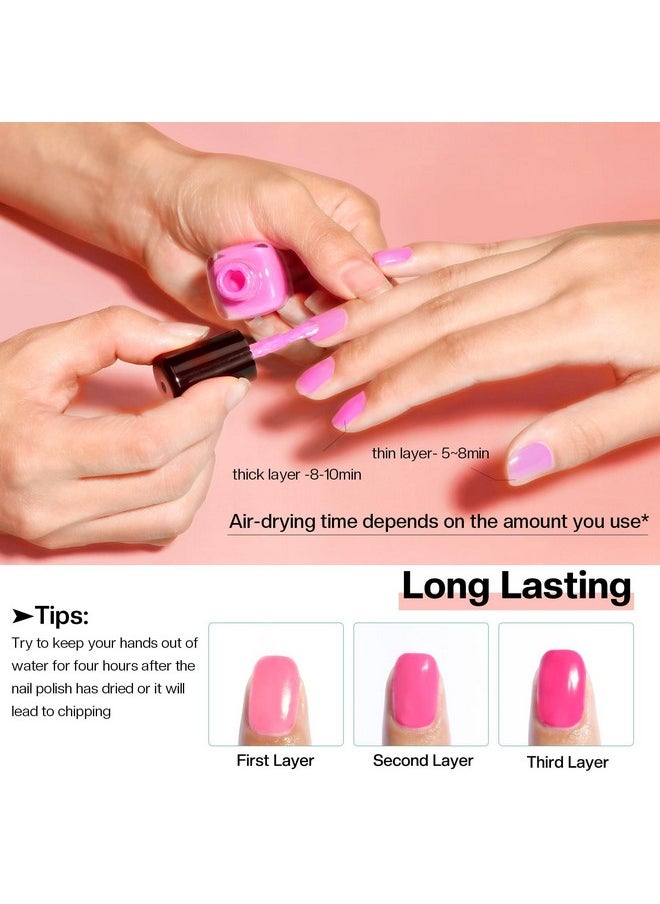 Morovan Fingernail Nail Polish Set: 15 Color Burgundy Red Fall Fingernail Polish Pink Air dry Regular Quick dry Nail Polish Pack 0.25oz Nail Polish Kit Lovers Valentine's Day Gift for Women Girl