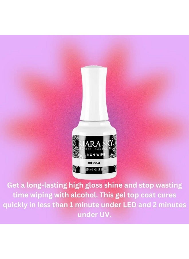 Kiara Sky Professional Nails LED UV Soak off Gel Polish Non Wipe Top Coat