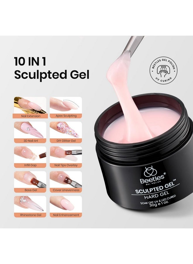 Beetles Builder Gel for Nails-10 in 1 30g *3 Colors Builder Gel Nail Kit Nail Extension Clear Nude Pink Hard Gel Sculpted Gel with Base Top Coat Nail Forms Nail Pen Nail Art Manicure Gift for Women