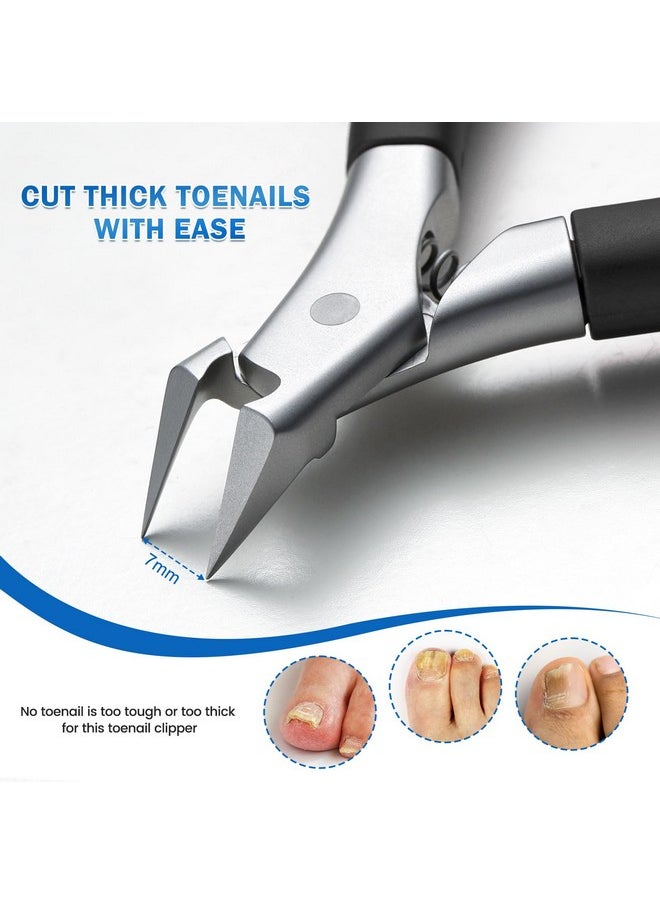 BEZOX Toenail Clippers for Ingrown Toenail Prevention, Straight Blade Podiatrist Nail Clippers for Thick Nails, Ergonomic Finger Nail Clippers for Adults, Seniors, Men and Women - Black