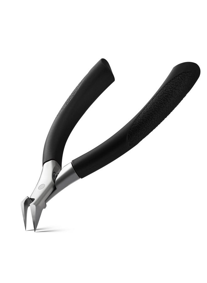 BEZOX Toenail Clippers for Ingrown Toenail Prevention, Straight Blade Podiatrist Nail Clippers for Thick Nails, Ergonomic Finger Nail Clippers for Adults, Seniors, Men and Women - Black