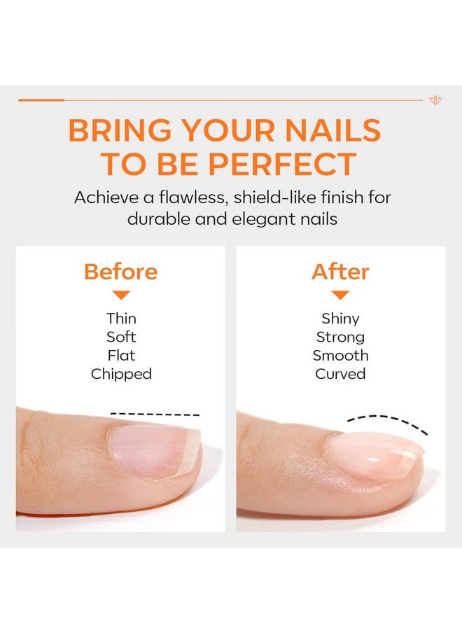 modelones Builder Nail Gel with Gel Top Coat, 8-In-One Clear Gel Builder Acid Free Top Coat for Nail Thickening Apex Building Nail Extension Shine Finish and Long Lasting, LED Nail Lamp Cured 10ml
