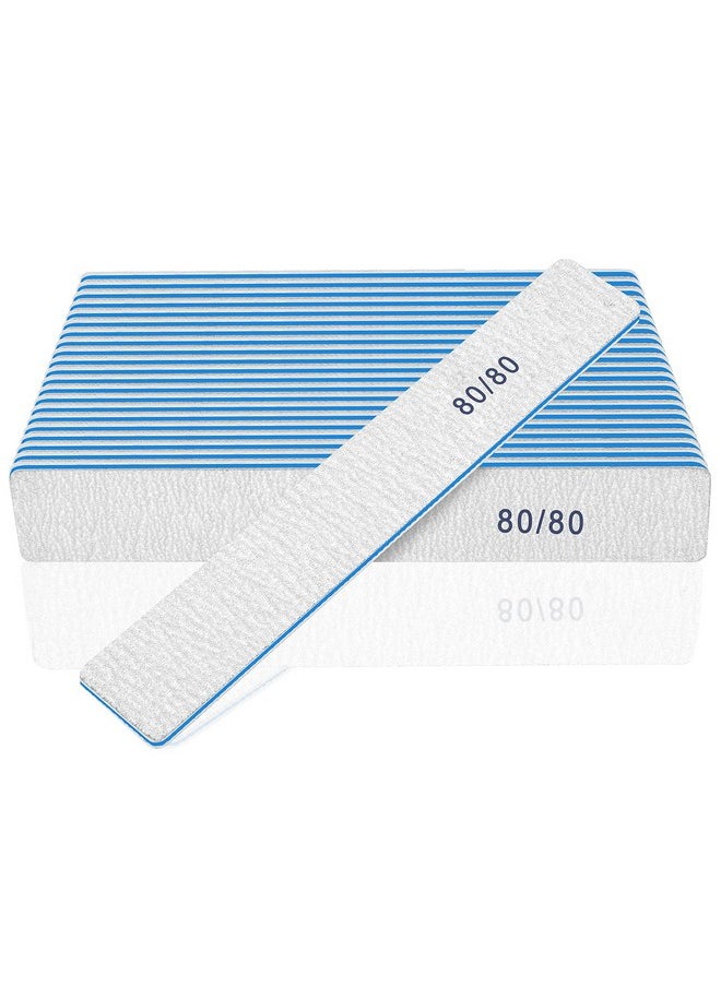 Nail File for Acrylic Nails 12pcs, 80/80 Grit Files Emery Boards, Jumbo Washable Thick Professional Square Nail File Manicure Tools for Nail Tech