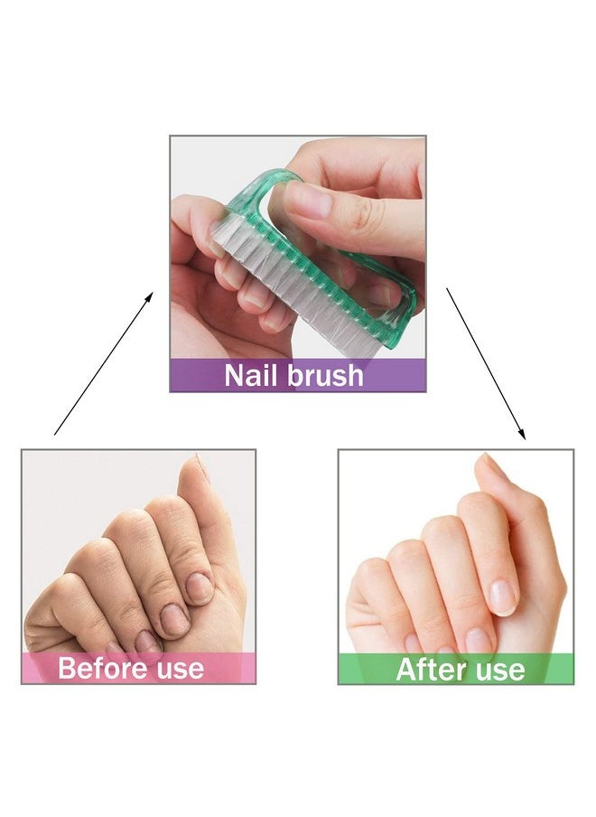 Handle Grip Nail Brush, Hand Fingernail Scrub Cleaning Brushes for Toes and Nails Cleaner, Pedicure Scrubbing tool kit for Men and Women 5 Pack (Multicolor)
