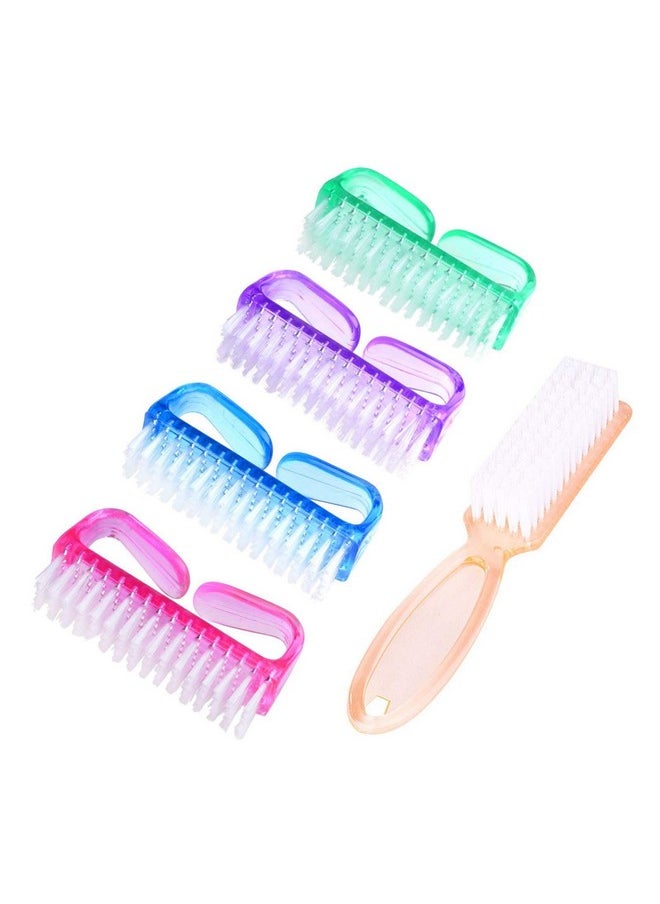 Handle Grip Nail Brush, Hand Fingernail Scrub Cleaning Brushes for Toes and Nails Cleaner, Pedicure Scrubbing tool kit for Men and Women 5 Pack (Multicolor)