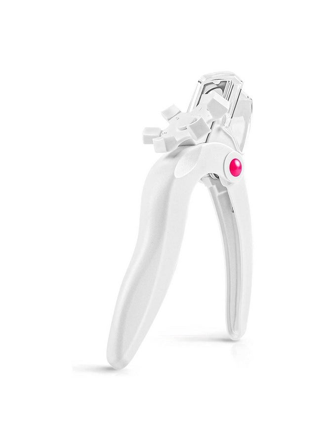 MelodySusie Nail Clippers for Acrylic Nails, White Adjustable Stainless Steel Acrylic Nail Clippers, Professional Rotary Nail Cutter for False Nail Tips, Manicure Nail Salon Tool