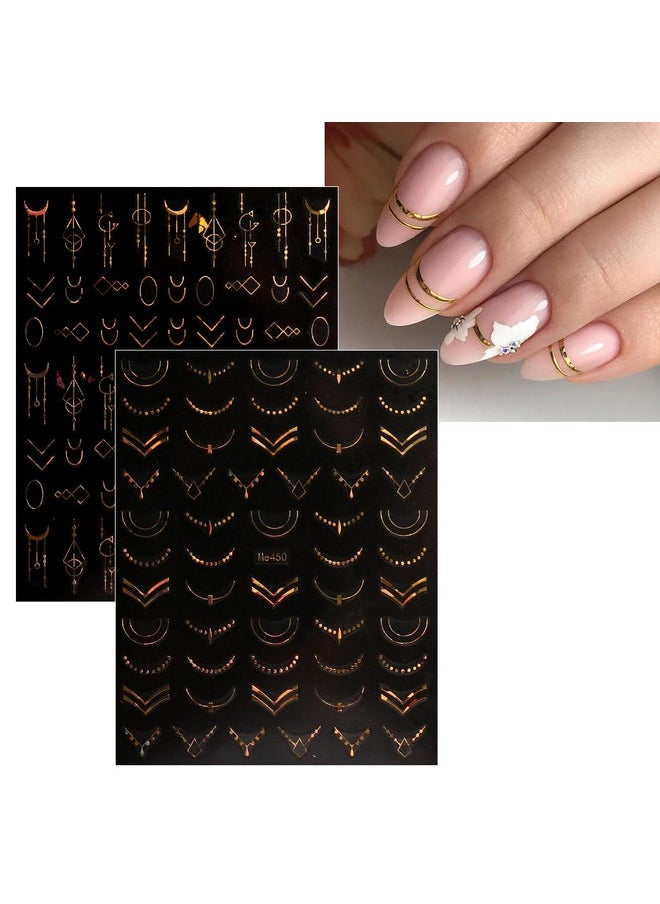 JMEOWIO 12 Sheets Flower Nail Art Stickers Decals Self-Adhesive Pegatinas Uñas Spring Summer Floral Gold Nail Supplies Nail Art Design Decoration Accessories